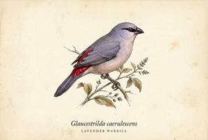 Lavender Waxbill illustration