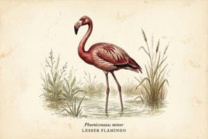 Lesser Flamingo illustration
