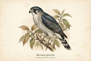 Lined Forest-Falcon illustration