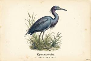 Little Blue Heron illustration