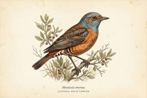 Littoral Rock-Thrush illustration