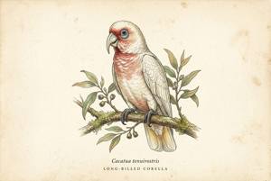 Long-billed Corella illustration