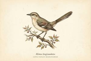 Long-tailed Mockingbird illustration