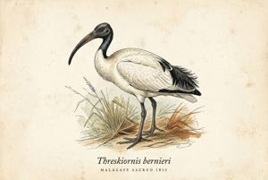 Malagasy Sacred Ibis illustration