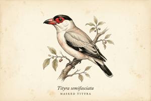 Masked Tityra illustration