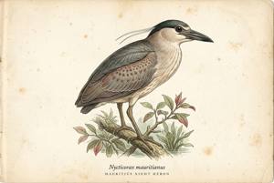 Mauritius Night Heron illustration