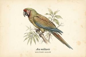 Military Macaw illustration