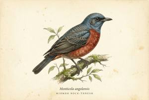 Miombo Rock-Thrush illustration