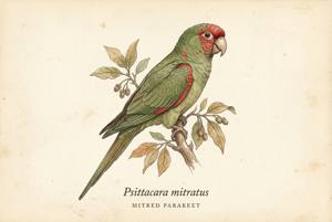 Mitred Parakeet illustration