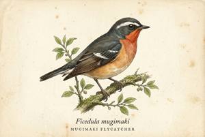 Mugimaki Flycatcher illustration