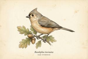 Oak Titmouse illustration