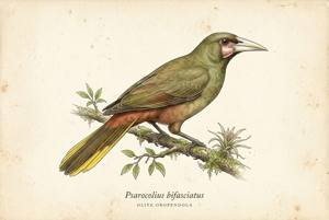 Olive Oropendola illustration