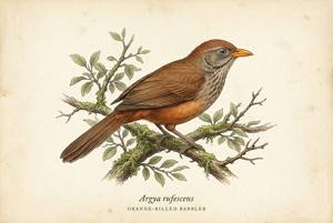 Orange-billed Babbler illustration