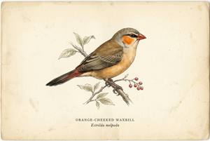Orange-cheeked Waxbill illustration
