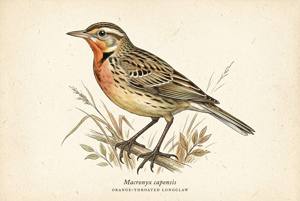 Orange-throated Longclaw illustration