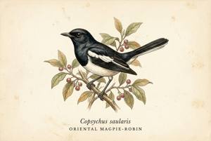 Oriental Magpie-Robin illustration