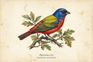 Painted Bunting illustration