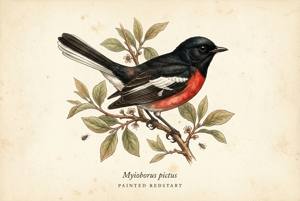 Painted Redstart illustration