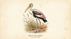 Painted Stork illustration