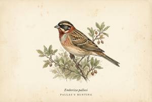 Pallas's Bunting illustration