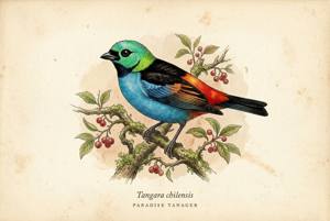 Paradise Tanager illustration