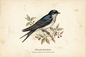 Pearl-breasted Swallow illustration