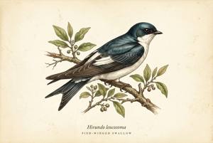 Pied-winged Swallow illustration