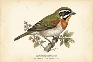 Puerto Rican Spindalis illustration