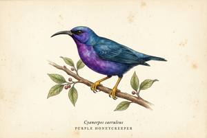 Purple Honeycreeper illustration