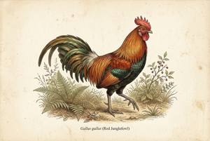 Red Junglefowl illustration