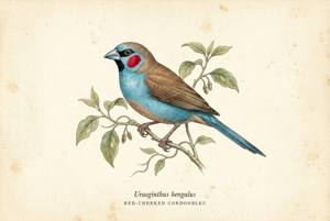 Red-cheeked Cordonbleu illustration