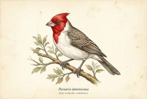 Red-cowled Cardinal illustration
