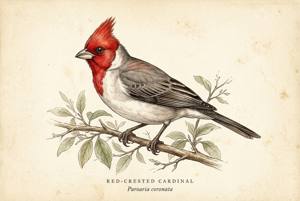 Red-crested Cardinal illustration