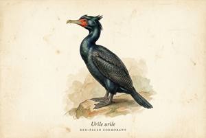 Red-faced Cormorant illustration