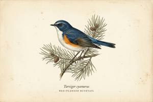 Red-flanked Bluetail illustration