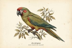 Red-fronted Macaw illustration