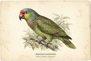 Red-lored Amazon illustration