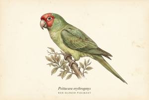 Red-masked Parakeet illustration