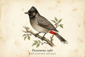 Red-vented Bulbul illustration