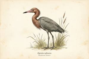 Reddish Egret illustration