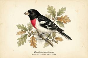 Rose-breasted Grosbeak illustration