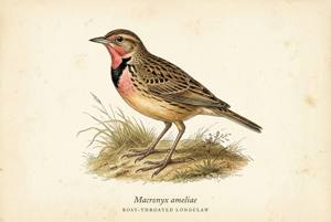 Rosy-throated Longclaw illustration