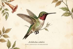 Ruby-throated Hummingbird illustration