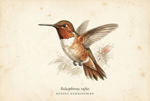 Rufous Hummingbird illustration