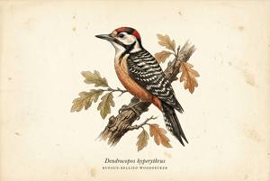 Rufous-bellied Woodpecker illustration