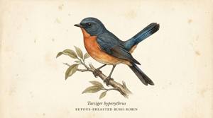Rufous-breasted Bush-Robin illustration