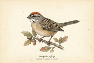 Rufous-crowned Sparrow illustration