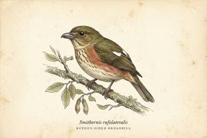 Rufous-sided Broadbill illustration