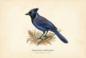 San Blas Jay illustration