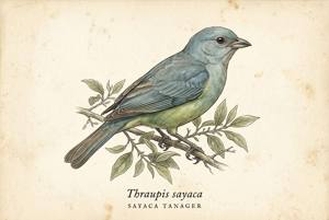 Sayaca Tanager illustration